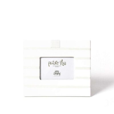 Happy Everything Home Accents | White Stripe Mini Frame By Happy Everything!