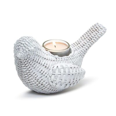 Two’s Company Spring | Basket Weave Pattern Bird Cachepot