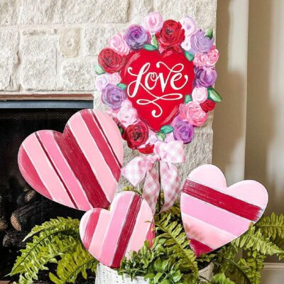 The Round Top Collection Wall Decor | Floral “Love” Heart