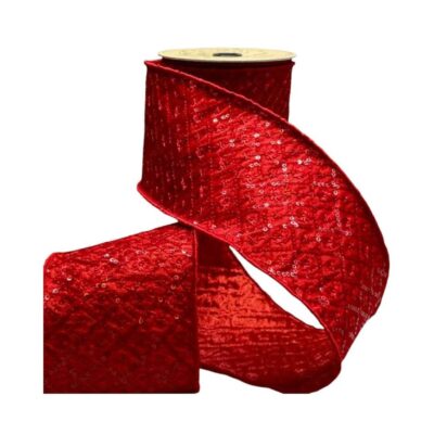 D. Stevens Ribbon | Sequin Embroidered Starburst Ribbon, 4″ X 10Yd